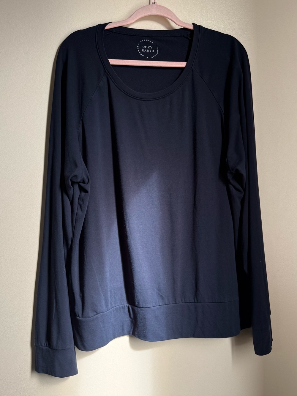 Cozy Earth Navy Blue Long Sleeve Shirt Size XL Bamboo Clothing Relaxed Lounge